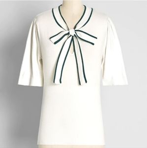 Modcloth 'Bow' Thyself Tie-Neck Knit Top New! Size Large